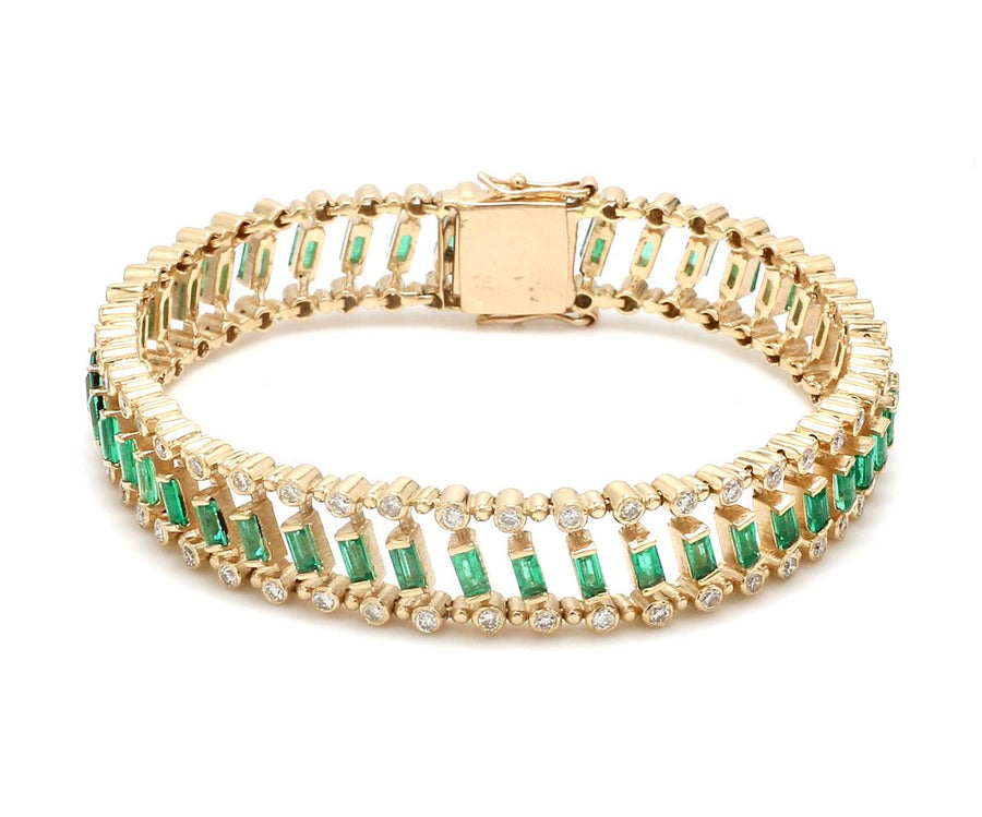 14K & 18K Gold Emerald Dot-Dash Bracelet