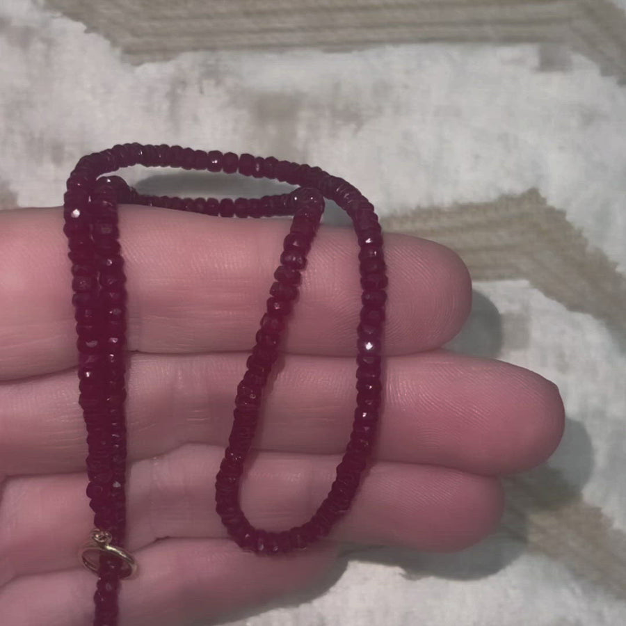 Ruby Beads & 14K w/ Toggle Clasp